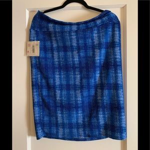 2xl “Cassie” Pencil Skirt   Blue plaid  #19